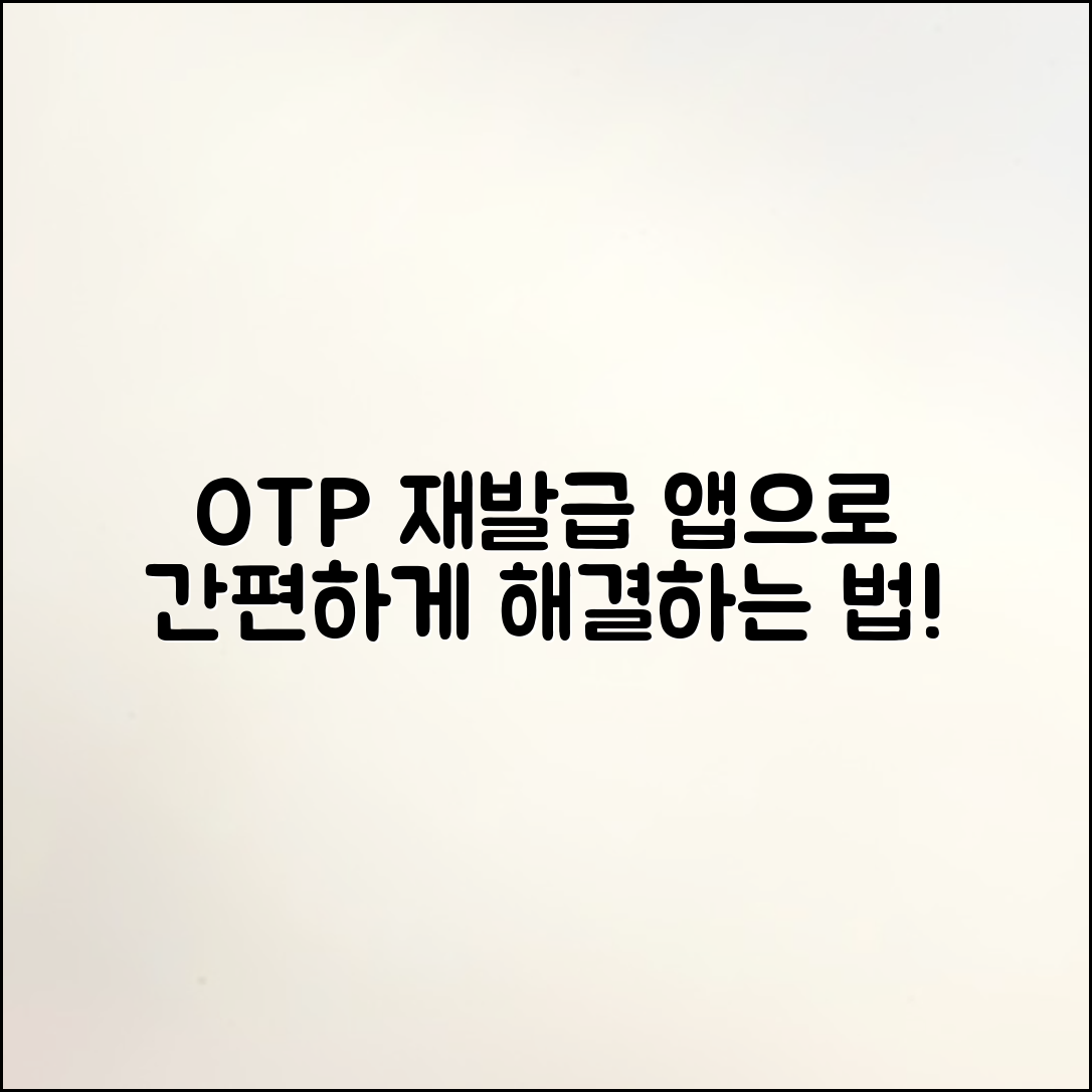 OTP 재발급, 어플리케이션으로 간편하게 해결할 방법은?
