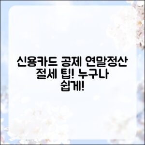 누구나 쉽게 하는 신용카드 공제로 연말정산 절세 팁