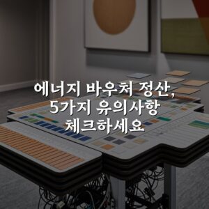 에너지 바우처 정산, 5가지 유의사항 체크하세요